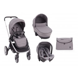 Комбинирана количка 3 в 1 Vicenza Luxury Grey silver frame