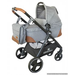 Комбинирана количка 2 в 1 Bali Zen Grey Melange с кош за новородено