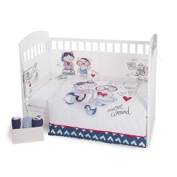 Бебешки спален комплект 2 части EU style 70/140 Love Rome Blue