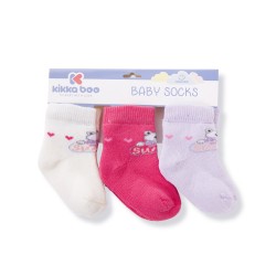 Бебешки памучни термо чорапи FROGS PINK 2-3 години