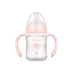 Шише с широко гърло и антиколик биберон 180мл Peach Cloud