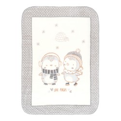 Супер меко бебешко одеяло Love Pingus 80/110 см сиво
