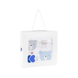Лятно одеяло от муселин двупластово 120х120см Bear Blue