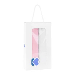 Комплект 2бр муселинови пелени 105х105см Pink & White